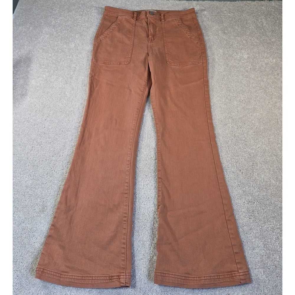 Knox Rose Rust High Rise Anywhere Flare Jeans Womens Size 8 Boho Utility Western
